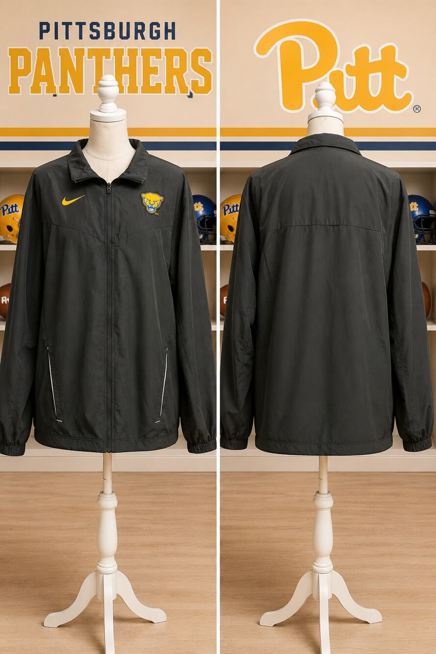 Nike Pittsburgh Panthers Pitt Black Full Zip Jacket 3XL XXXL DC6537-010